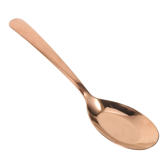 GAXIRE 1Pcs Buffet Serving Spoon Soup Spoon 304 Stainless Gold Long Handle for Home Kitchens