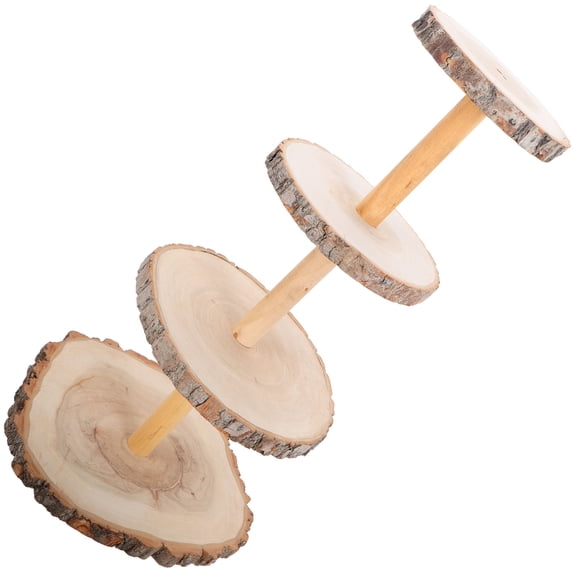 GAXIRE Multi-Tier Wooden Dessert Display Stand Coffee Color for Restaurant Bakery Countertop Decoration