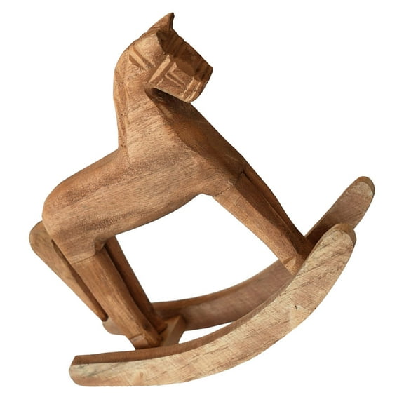 GAXIRE Wooden Horse Statue Home Decor Mediterranean Style Figurine for Living Room Bedroom