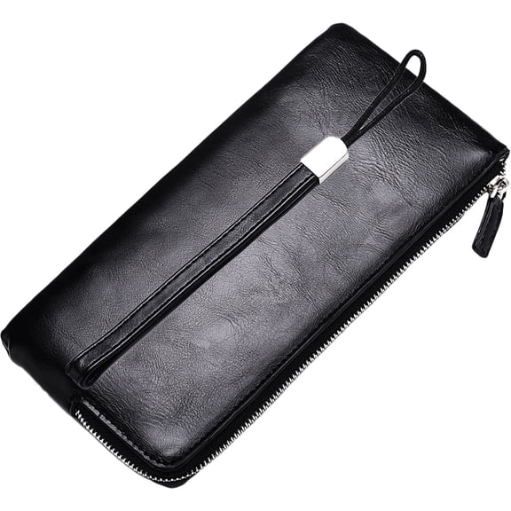 GAXIRE Men's Zipper Wallet with Credit Card Holder, Purse for Daily Use and Travel Convenience