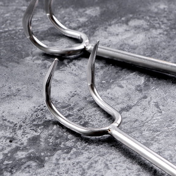 GAXIRE Barbecue Hooks Roasting Hook Silver Stainless Steel 1Pcs