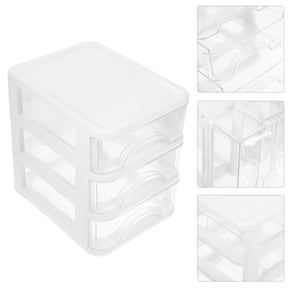 GAXIRE Small White Plastic Storage Organizer with Multiple Drawers, Compact Design for Home, Office, Desk - 18.3 x 5.6 Inches