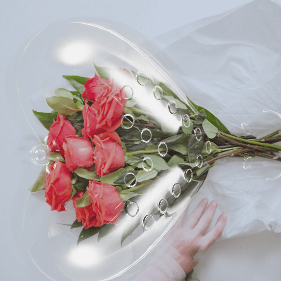 GAXIRE 1Pcs Transparent Acrylic Flower Packing Ball for Birthday and Banquet Storage Container