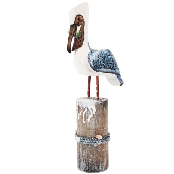 GAXIRE Wood Bird Statue on Tree Stump Figurine, Decorative Sculpture for Home, Office, Shelf, and Garden Display