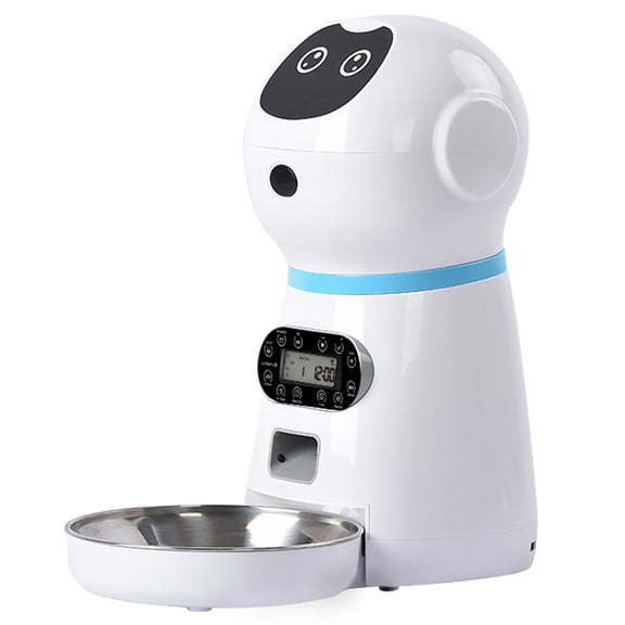 GAXIRE 1Set Automatic Pet Feeder Cats White with Creative Design and Large Capacity Basin