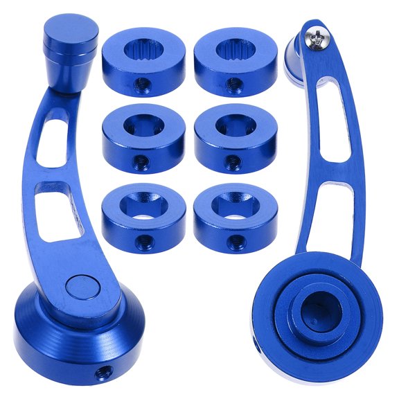 GAXIRE 1Set Car Manual Window Crank Handle Aluminum Alloy Blue for Enhanced Auto Interior Functionality