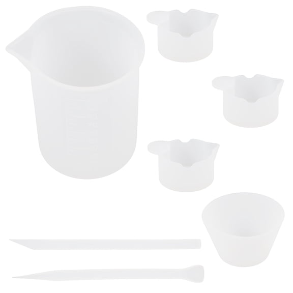 GAXIRE Silicone Resin Measuring Cups Set for Crafting, Easy to Peel, Reusable and Flexible