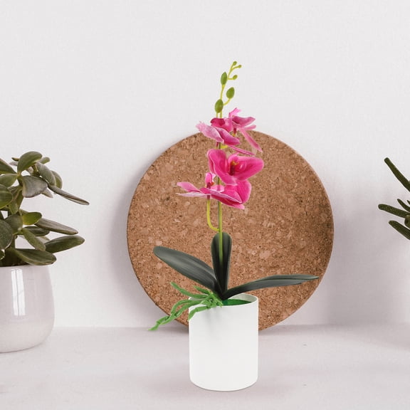 GAXIRE Lightweight Faux Orchid Artificial Potted Plant for Indoor Home, Office Desk, Tabletop Decoration and Display