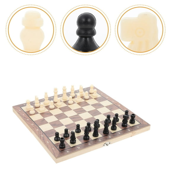 GAXIRE Foldable Wooden Chess Set 1-Pack Portable Lightweight Board Game for Home and Travel with Assorted Colors