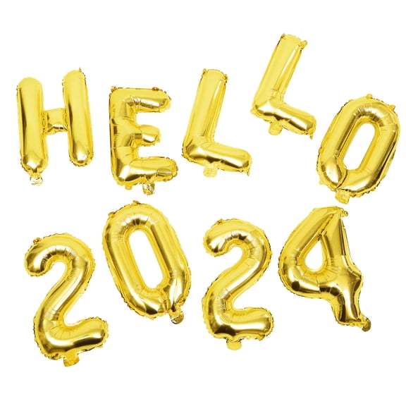 GAXIRE 1Set 2024 New Year Balloons Golden Foil Party Decorative Balloon Set