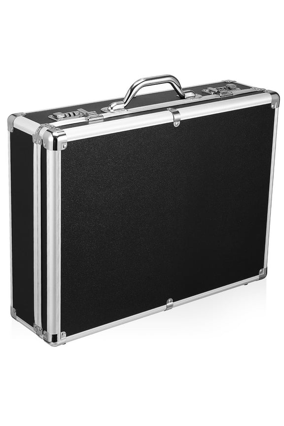 Locking Storage Box Briefcase Black Aluminum Alloy 1Pcs