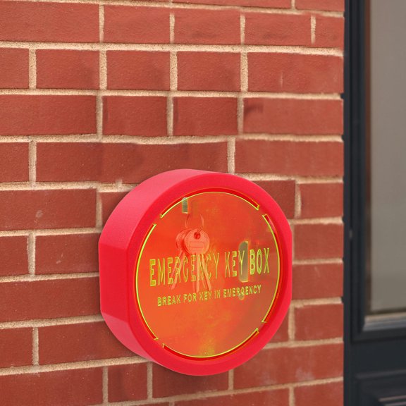 GAXIRE 1Set Red Wall Mounted Key Locking Box Outdoor for Secure Storage of Escape Window Keys