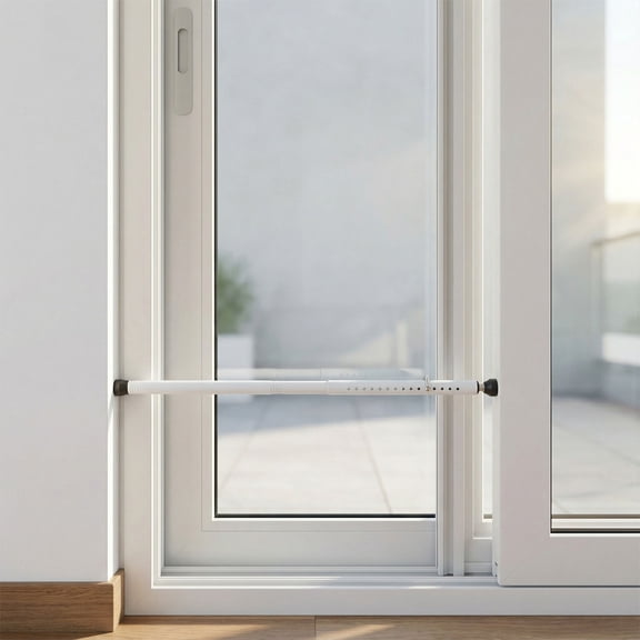 GAXIRE 1Set Retractable Door and Window Security Bar Adjustable White for Home Protection