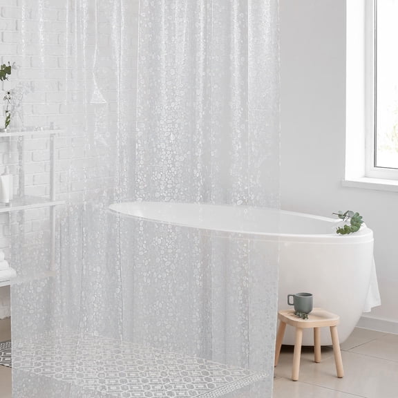 GAXIRE Water-Resistant PVC Shower Curtain Liner Set with Modern Design for Bathtub, and