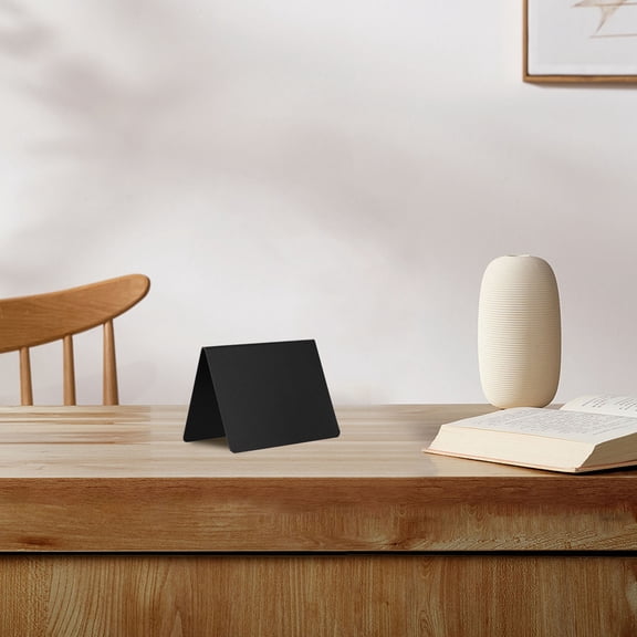 GAXIRE Small Chalkboard Sign Set, Black Plastic V-Shaped Display Board for Food Tags, Labels, Menus, and Table Numbers