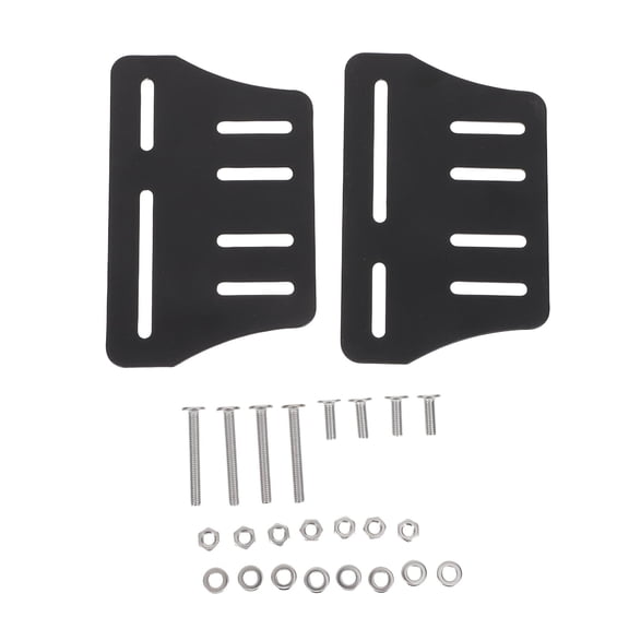 GAXIRE 1Set Bed Frame Headboard Connector Plates in Black Carbon Steel with Rust Resistant Finish and Hardware