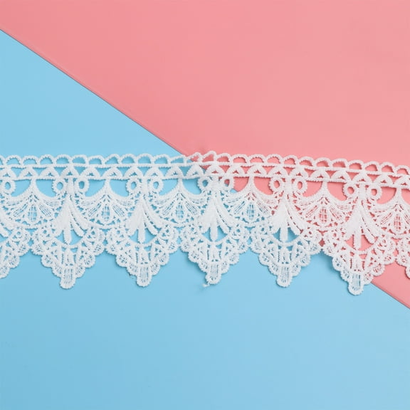 GAXIRE White Silk Lace Ribbon Trim for Bridal Dress Decoration, Craft Accessory, Wedding Sewing Supplies