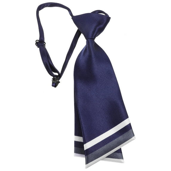 GAXIRE Women's Neck Ties Double Layer Knife Shape Faux Silk Dark Blue 1Pack