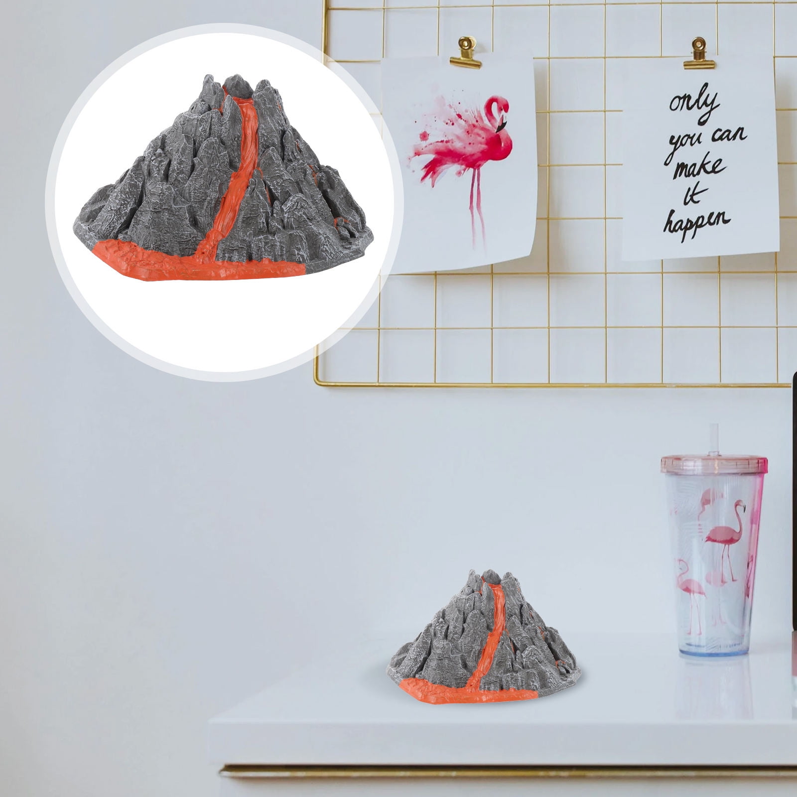 GAXIRE 1Set Toy Volcano for Kids Grey PVC Mini Design Families Home ...
