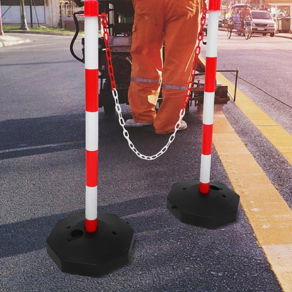 GAXIRE Traffic Safety Cone Set with Detachable Base, Road and Parking Barrier Post for Effective Traffic Control