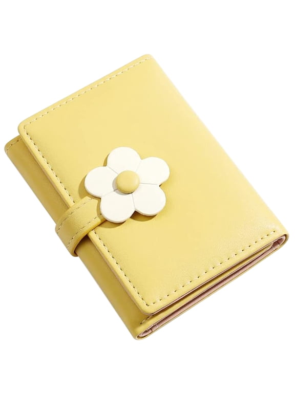 Yellow Nylon Compact Wallet for Teens, Thread Organizer, Everyday Use Wallet for Boys and Girls