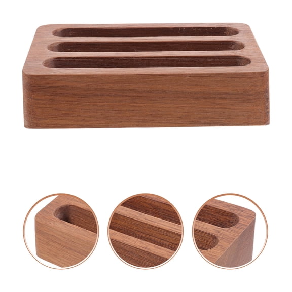 GAXIRE Wood Business Card Holder Stand, Rectangular Desk Organizer for Office, Meetings, and