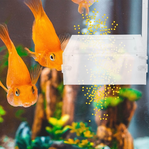 GAXIRE 1Pc Durable Acrylic Fish Feeding Ring with Hook for Healthy Aquarium Fish Growth