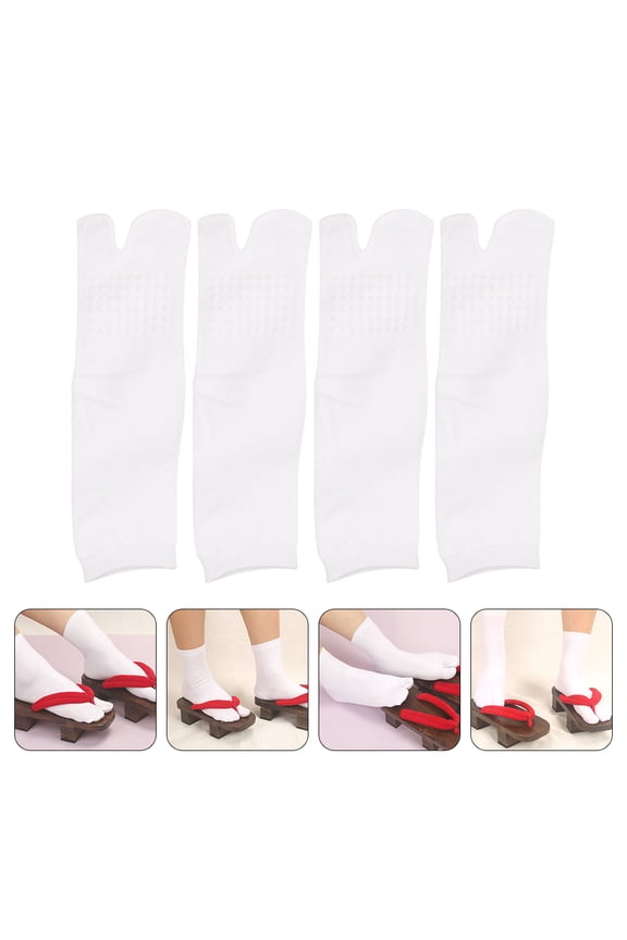 2 Pairs Sock Align Toe Socks for Women Breathable Fabric White