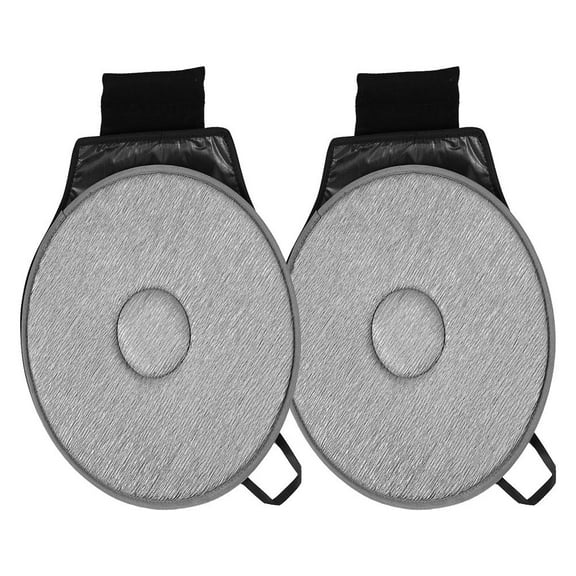 GAXIRE 2 Pcs Swivel Chair Cushion Rotating Car Seat Rolling Stool Child Travel Light Grey