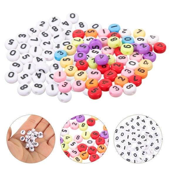 GAXIRE 200Pcs Number Beads for Crafts, Assorted Colors, Perfect for Beginners and Enthusiasts