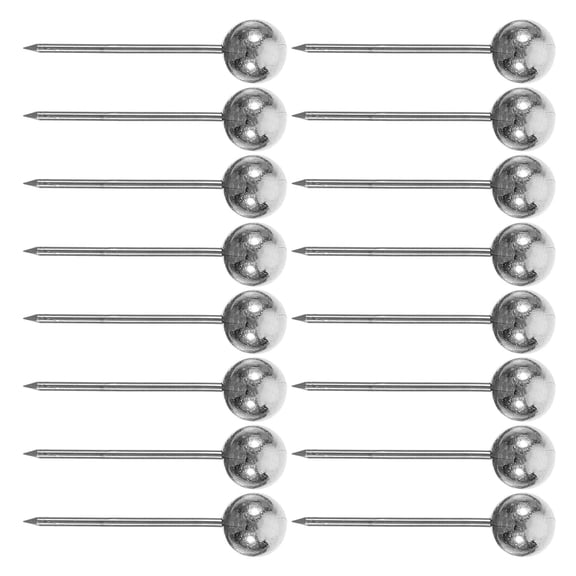 GAXIRE 200Pcs Push Pins for Hanging Photos Silver Round Head Push Pins for Office Use