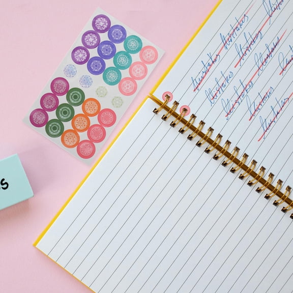 GAXIRE 20Pcs Assorted Color Hole Punch Stickers Reinforcement Labels for Binder Paper Office Supplies