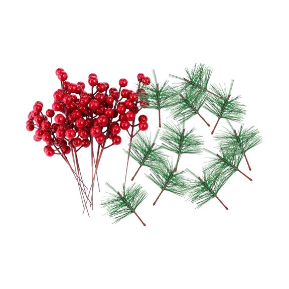 GAXIRE Carnival Berry Stem Simple Design Froth Green 20Pcs