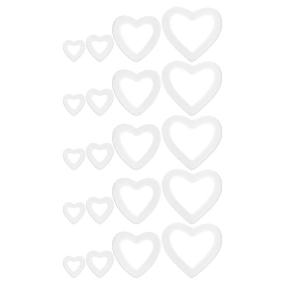GAXIRE 20-Pack White Foam Heart Wreath Forms for Wedding Decor, Valentines Day Crafts,