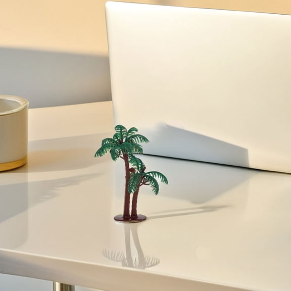 GAXIRE 20pcs Micro-Simulation Small Tree Palm Tree Figurines Assorted Color Scene Layouts