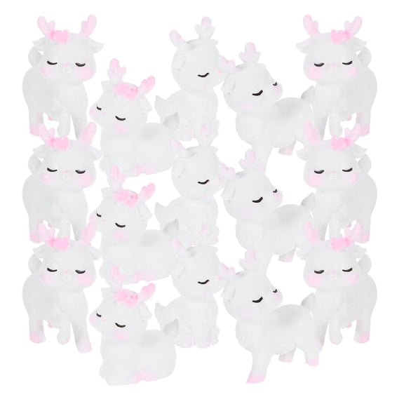 GAXIRE 20pcs Mini Animal Figurines Set, Small Resin Deer and Wildlife Miniatures for Garden, Home, Office Decoration