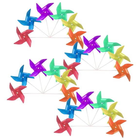 GAXIRE 24Pcs Mini Wind Mill Toy Pinwheels for Kids Outdoor Decoration Blue