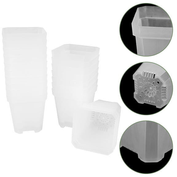 GAXIRE 24pcs Thickened Square Plant Pots for , Indoor Outdoor Use, Home, Balcony, Office, and Stylish