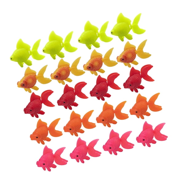 GAXIRE 25Pcs Assorted Color Plastic Fake Fish for Aquarium Decoration with Maintenance Free Design