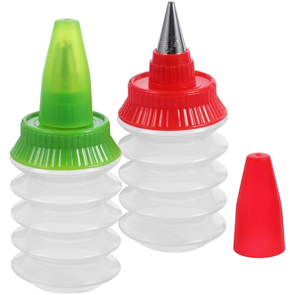 GAXIRE 2-Pack Cookie Decorating Supplies with Assorted Color PP Frosting Squeeze Bottles for Baking and Cake Decorating