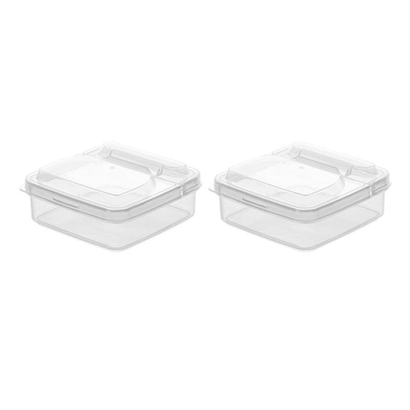 GAXIRE Cheese Storage Box Set of 2 Transparent PP Plastic Containers for Food Storage and Freshness