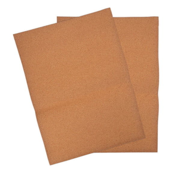 GAXIRE 2-Pack Brown Cork Drawer Liners with Shock Absorbing Pads for Cabinets, Drawers, and Furniture