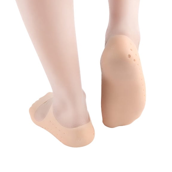 GAXIRE 2Pair Silicone Lined Socks Breathable Soft Foot Care Socks with Non Slip