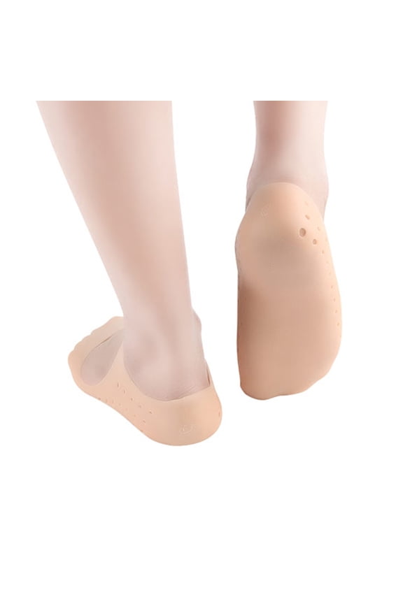 2Pair Silicone Lined Socks Breathable Soft Foot Care Socks with Non Slip