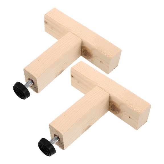 GAXIRE 2Pcs Adjustable Height Wooden Bed Support Legs with Nonslip Pads for Strong Bed Frame Reinforcement