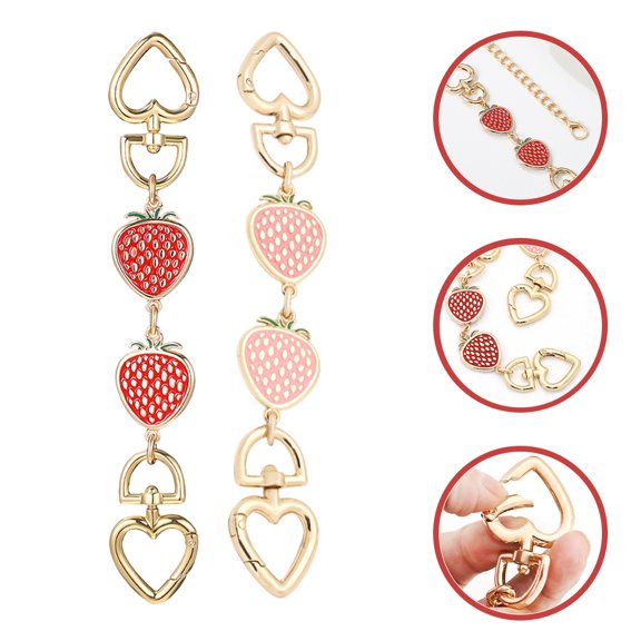 GAXIRE 2Pcs Alloy Bag Extender Chains with Metallic for Shoulder Bags Daily Use
