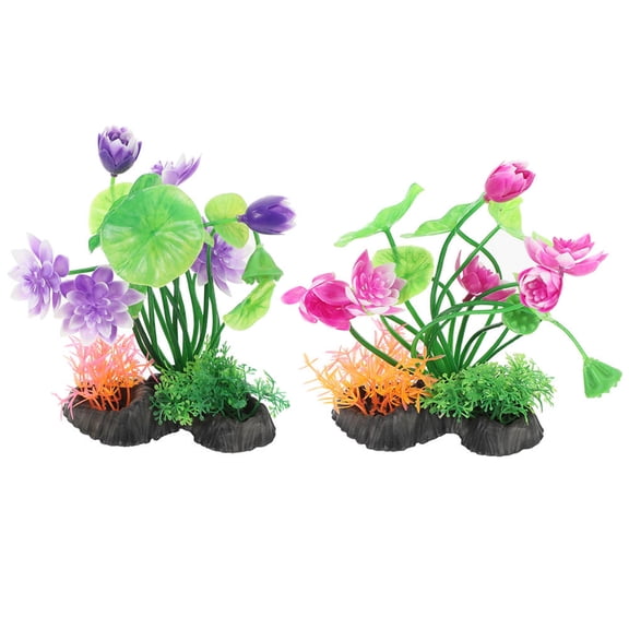 GAXIRE 2Pcs Aquarium Artificial Plants Plastic Fake Water Grass for Fish Tank Landscaping