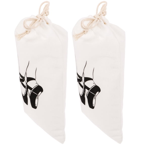 GAXIRE Set of 2 Ballet Shoe Storage Bags with Drawstring Closure for Dance Accessories and Footwear
