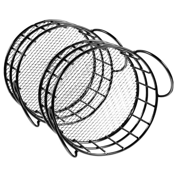 GAXIRE 2Pcs Black Desktop Metal Storage Basket Scratch Resistant Iron Organizer for Office