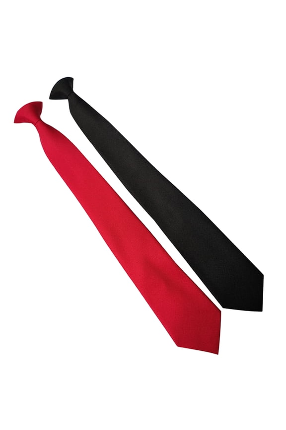 2Pcs Black Men's Ties Polyester Classic Style For Weddings And Evening Parties